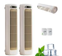 Coldeez Cooling Ace, Rafraichisseur d'Air Silencieux, Mini Climatiseur Mobile, Portable Refroidisseur d'Air 3 Vitesses, USB Rechargeable, pour Chambre, Bureau, Maison (2PC-C)