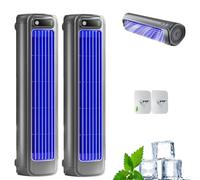 Coldeez Cooling Ace, Rafraichisseur d'Air Silencieux, Mini Climatiseur Mobile, Portable Refroidisseur d'Air 3 Vitesses, USB Rechargeable, pour Chambre, Bureau, Maison (2PC-B)