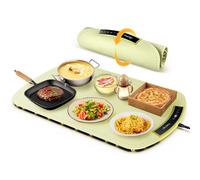 COLDFILL Chauffe Plat Electrique - Garde Les Aliments au Chaud pour Les Buffets et Les Fêtes, 8 niveaux de réglage de la température, chauffage rapide, pour dîners en famille et fêtes, 60x40x2.5cm