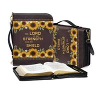 Coldinair Housse de bible tournesol pour femme - En cuir synthétique - Cadeau chrétien - Avec poignée durable