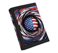 Coldinair Portefeuille fantaisie imprimé personnalisé pour adolescents, enfants, garçons et filles, portefeuille fin RFID à trois volets, drapeau des états-unis, One Size