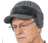 Coldshield Chapeaux tricotés bloquant le trappeur avec doublure en vison - Chapeaux de protection chauds en tricot qui couvrent entièrement la tête et les oreilles pour papa et bien-aimé, logo brodé