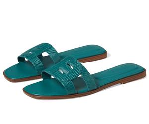 Cole Haan Damen Chrisee Leder Green Lizard Print Sandalen 38.5 EU