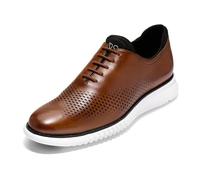 Cole Haan Homme 2. Zerogrand Laser Wingtip Oxford doublé Tissu, Marron Clair/Ivoire, 45 EU