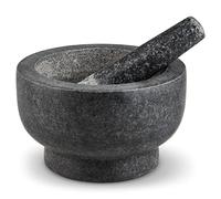 Cole & Mason Clavering Grand Mortier et Pilon 20 cm, Granit | Mortier pilon cuisine durables en granit naturel, Facile à nettoyer, Base stable, Pilon mortier, Garantie de 2 Ans