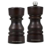 Cole & Mason Coffret Cadeau London Salière, Poivrière et Moulin, 130 mm / 5 po Bois Chocolat, Mécanisme de Broyage Céramique Précis