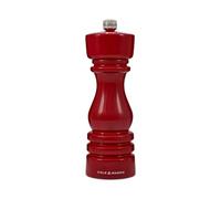 Cole & Mason H233099 London Moulin à sel rouge brillant avec mécanisme en céramique non corrosif avec mouture réglable en bois de hêtre 180 mm