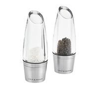 Cole & Mason H308898P Milston Moulins Sel et Poivre | Precision+ Stemless/Mouture Réglable | Acier Inoxydable/Acrylique | 160mm | Coffret Cadeau | Comprend 2 x Moulins | Garantie à Vie Du Mécanisme