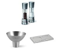 Cole & Mason H59408G Derwent Ensemble moulin à sel et poivre/Cole & Mason H611928CS Dover Entonnoir en acier inoxydable/Cole & Mason H306119 Ramsgate Plateau en acrylique | Bundle