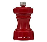 Cole & Mason Hoxton Moulin à poivre Precision + mécanisme carbone Rouge brillant Moulin à poivre compact avec mouture réglable Bois de hêtre 104 mm Moulin à assaisonnement Garantie à vie