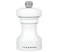 Cole & Mason Hoxton Moulin à sel en bois blanc compact avec broyage réglable, mécanisme céramique non corrodant, bois de hêtre, 10 cm, moulin à assaisonnement Garantie à vie