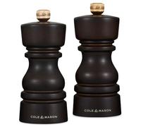 Cole & Mason London Lot de 2 moulins à poivre et sel en bois de chocolat 13 cm