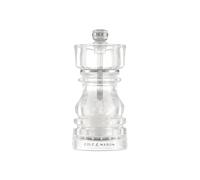 Cole & Mason London Moulin à Sel, Broyeur Céramique Réglable 13 cm | Moulin a Sel Manuel, Acrylique Transparent/Acier Inoxydable, Saliere Pré-remplis, Moulin a Epices, Mécanisme garanti à vie