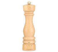 Cole & Mason London Moulin à sel - Shaker à épices rechargeable avec un design en bois de qualité supérieure - Réglable pour assaisonnements fins à grossiers - Bois de hêtre 20,3 cm