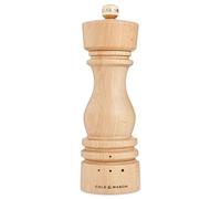 Cole & Mason London Moulin à sel - Shaker à épices rechargeable avec un design en bois de qualité supérieure - Réglable pour assaisonnements fins à grossiers - Bois de hêtre 17,8 cm
