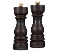 Cole & Mason London Set de Moulins à Sel & Poivre - Bois Couleur Chocolat, Mécanisme Réglable, Design Élégant, Durable & Haut de Gamme, Manuel, 18cm