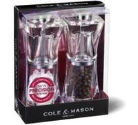 Cole & Mason H37408P Crystal | Moulins Sel et Poivre | Moulins à épices | Acrylique | 125mm | Coffret Cadeau | Comprend 2 x Moulins | Garantie à Vie Du Mécanisme