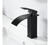 Coleniny Mitigeur Lavabo Cascade Noir Inox 304, Robinet Lavabo Bec 115mm