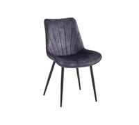 Colenis, Chaise de Salle à Manger Lesedi, Lot de 6, Anthracite, Revêtement en Velours Vintage, Style Moderne, Pieds en Métal, Chaise Confortable pour Cuisine et Salle à Manger