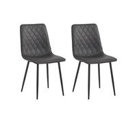 Colenis Chaise Salle à Manger, Lot de 2, Microfibre Anthracite, Look Industriel, Dossier Ergonomique, Structure Stable, Montage Facile,Elise
