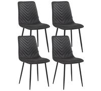 Colenis Chaise Salle à Manger, Lot de 4, Microfibre Anthracite, Look Industriel, Dossier Ergonomique, Structure Stable, Montage Facile,Senny