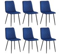 Colenis Chaise Salle à Manger, Lot de 6, Velours Bleu, Style Moderne élégant, Assise Profonde, Chaise Cuisine Salon avec Pieds métal,Elise