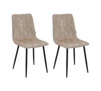 Colenis® - Chaises de Salle à Manger Eline - Lot de 2 - Beige/Adoré Velvet - Chaise de Cuisine - Pieds en métal Stable - Chaise Chambre à Coucher - Chaise Salon