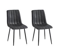 Colenis® - Eline - Gris - Lot de 2 - Chaise de Salle à Manger - Chaise de Cuisine Assise rembourrée en Microfibre Pieds en métal Stablealle à Manger