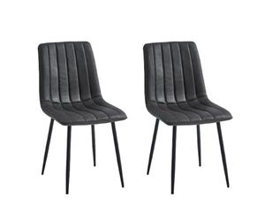 Colenis® - Eline - Gris - Lot de 2 - Chaise de Salle à Manger - Chaise de Cuisine Assise rembourrée en Microfibre Pieds en métal Stablealle à Manger