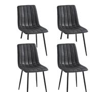 Colenis® - Eline - Gris - Lot de 4 - Chaise de Salle à Manger - Chaise de Cuisine Assise rembourrée en Microfibre Pieds en métal Stablealle à Manger