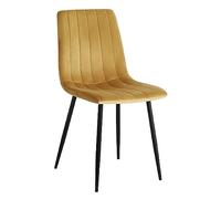 COLENIS® - Eline - Jaune Ocre - Lot de 6 - Chaise de Salle à Manger - Chaise de Cuisine Assise rembourrée en Velours Pieds en métal Stablealle à Manger