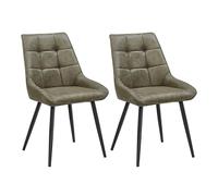 Colenis Lot de 2 chaises de Salle à Manger Style Industriel Confort supérieur en Microfibre Couleur Vert Pieds en métal Noir - dansk