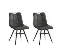 Colenis Lot de 2 chaises de Salle à Manger Style Industriel Confort supérieur en Microfibre Couleur Anthracite Pieds en métal Noir - Bloq