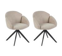 Colenis® Lot de 2 Chaises Salle à Manger, Chaise Industrielle Beige en Bouclé et Métal, Chaises Confortables pour Cuisine, Salon ou Bureau, Assise Ergonomique Remplie,Nes