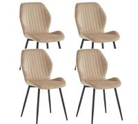 Colenis® - Sunny Chaise de Salle à Manger - Velours - Confortable et Moderne - Parfait pour Restaurant, Cuisine, Salon - Lot de 4, Beige