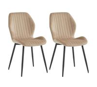 Colenis® - Sunny Chaise de Salle à Manger - Velours - Confortable et Moderne - Parfait pour Restaurant, Cuisine, Salon - Lot de 2, Beige