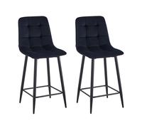 Colenis Tabouret de Bar Luciano, Lot de 2, Tissu Microfibre, Style Industriel et Contemporain pour Salle à Manger (2, Noir)
