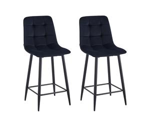 Colenis Tabouret de Bar Luciano, Lot de 2, Tissu Microfibre, Style Industriel et Contemporain pour Salle à Manger (2, Noir)