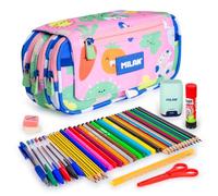 ColePack Pro - Trousse triple avec 4 fermetures éclair et matériel scolaire de première marque inclus, Greengrow, Sacs scolaires