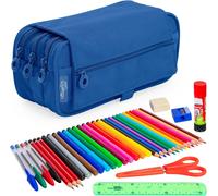 Colepack - Trousse D'écolier À 3 Compartiments - Triple Trousse Avec Matériel De Marque - Eco Blue O - Cartable