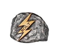 Colère de Zeus Bague en Argent 925 et Cuivre - Bague Éclair Ajustable du Dieu du Tonnerre pour Hommes, Bijou Mythologie Grecque