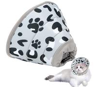 Colerette Chat Anti Léchage,Réglable Collerette Chat Anti Grattage,Doux Collerettes pour Chats Après Chirurgie,Élisabeth Collier Cône de Récupération pour Chiots Petits Chiens (Gris, M)