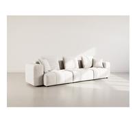 Colette - Canapé modulable 3 places en velours texturé - Beige