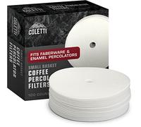 Coletti Filtres à café percolateur Classiques 3,33 Pouces - 100 filtres à café à disques pour percolateurs - Premium (Blanc - Papier, 3,33")