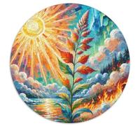Coleus Fleur Circulaire Puzzle 1000 Pièces pour Adultes DIY Unique Classiques Jeux De Défi Uniques 1000pcs (67.5x67.5cm)