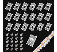 Colexy 100PCS 8mm Clip de Fixation Bande LED, Bande Clips de Fixation pour Ruban à LED, avec 100 Vis, Clips de Fixation Transparents pour Bandes Lumineuses, pour Bande Lumineuse LED de 8mm de Large