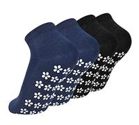 Colexy 2 Pairs Chaussettes Anti-dérapantes de Yoga, Chaussette pour Femmes De Pilates, Chaussettes Fitness Chaudes, Grip Sport Chaussettes pour Danse Entraînement Fitness M, 35-42 (Noir & Marine)