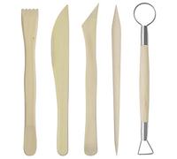 Colexy 5pcs Outils de Sculpture de Poterie, Kit Outil D'outils Poterie Modelage Argile, Outils Argile Polymère Céramique Sculpture, Modelage D'argile Artisanat DIY pour Débutants ou Professionnels