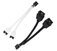 Colexy Adaptateur Répartiteur USB 2.0 à 9 Broches pour Carte Mère, 2 PCS Cable USB 2.0 9 Broche, USB Splitter 1 à 2, Adaptateur USB Carte Mère (Noir et Blanc)