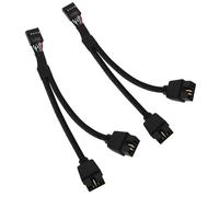 Colexy Adaptateur Répartiteur USB 2.0 à 9 Broches pour Carte Mère, 2 PCS Cable USB 2.0 9 Broche, USB Splitter 1 à 2, Adaptateur USB Carte Mère (Noir)